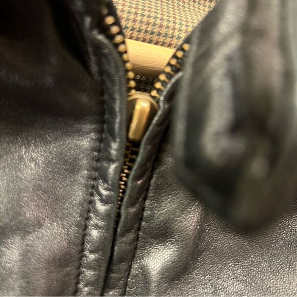 Ralph Lauren vintage black leather bomber jacket XL - Picture 7 of 11